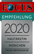 FOCUS Empfehlungssiegel Hautärztin 2020 Dr. med. Carola Geyer-Nüsslein